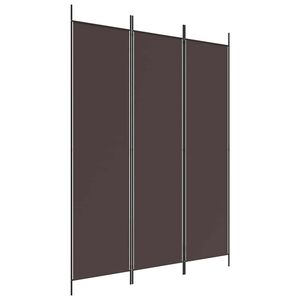 vidaXL Paravan de cameră cu 3 panouri, maro, 150x200 cm, textil