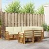 vidaXL Set canapea sectională cu pernă 7 pcs Natural și Crem