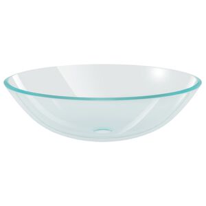 vidaXL Chiuvetă din sticlă călită transparentă, 42 cm