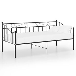 vidaXL Cadru de pat canapea, negru, 90x200 cm, metal