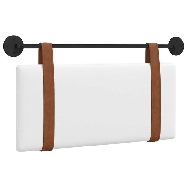 vidaXL Cap de pat suspendat Pe perete Alb 90 x 55 x 5 cm PU antic