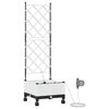 vidaXL Ghiveci de grădină cu irigație și roți Alb 40 x 40 x 132 cm PP