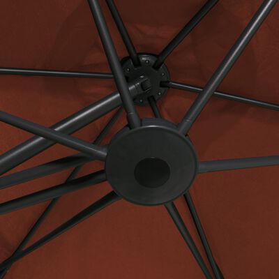 vidaXL Umbrelă soare de exterior cu stâlp din oțel, cărămiziu, 300 cm