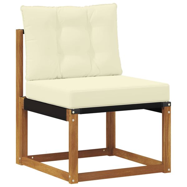 vidaXL Set de canapele de exterior cu pernă 9 pcs Natural și Crem