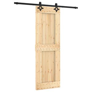 vidaXL Ușă glisantă Natural și Negru 70 x 210 cm Lemn de Pin Solid