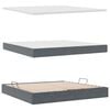 vidaXL Pat cu saltea și spațiu de depozitare Gri &icirc;nchis 200 x 200 cm