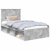 vidaXL Cadru de pat Gri Concret 100 x 200 cm Lemn de pin masiv