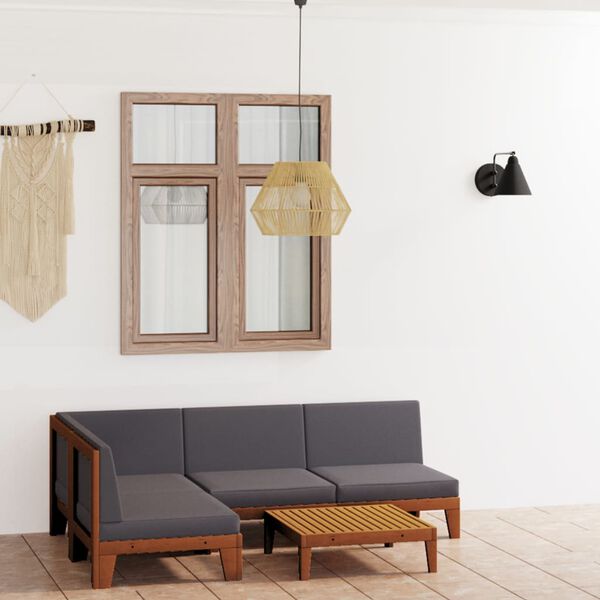 vidaXL Set mobilier de grădină cu perne, 5 piese, lemn masiv acacia