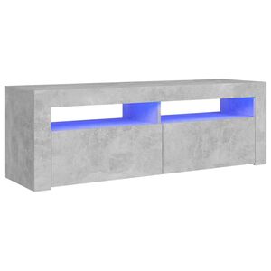 vidaXL Comodă TV cu lumini LED, gri beton, 120x35x40 cm