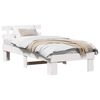 vidaXL Cadru de pat cu headboard Alb 100 x 200 cm Lemn de pin masiv