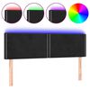 vidaXL Tăblie de pat cu LED, negru, 144x5x78/88 cm, catifea