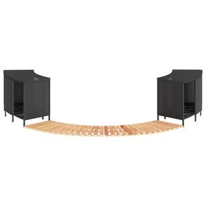 vidaXL &Icirc;mprejmuire cadă cu hidromasaj, negru, poliratan / lemn acacia