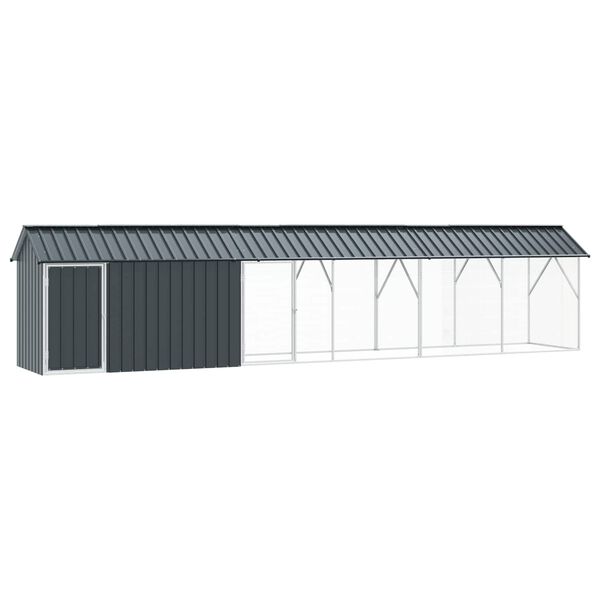 vidaXL Cușcă pentru păsări Antracit 630 x 103 x 142 cm Oțel Galvanizat