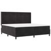 vidaXL Pat cu arcuri cu saltea cu headboard Negru 200 x 200 cm Catifea