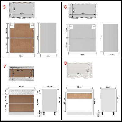 vidaXL Set dulapuri de bucătărie, 11 piese, alb, PAL