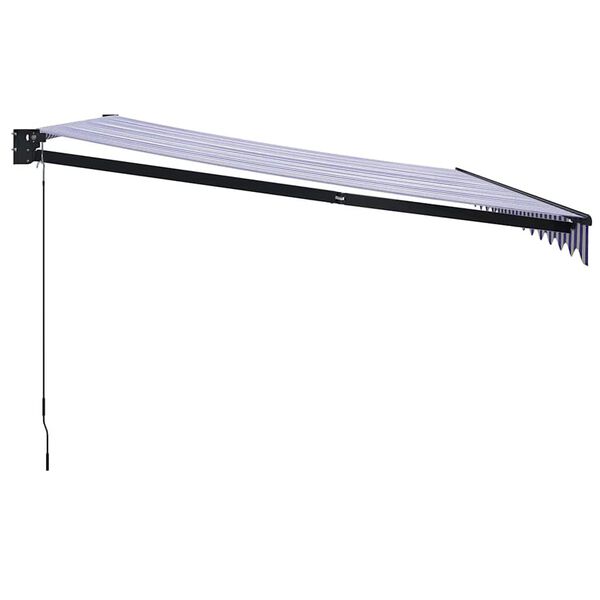 vidaXL Copertină retractabilă albastru/alb, 4x3 m, textil/aluminiu