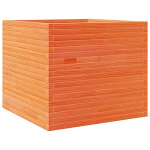 vidaXL Jardinieră grădină, maro ceruit, 80x80x68,5 cm, lemn masiv pin