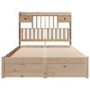 vidaXL Pat cu bibliotecă fără saltea, 135x190 cm, lemn masiv de pin