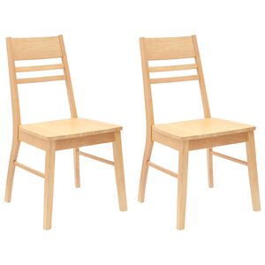 vidaXL Scaune de dining 2 buc. Lemn Solid de Cauciuc natural