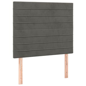 vidaXL Tăblie de pat gri &icirc;nchis 80x5x118/128 cm catifea