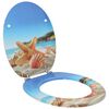 vidaXL Capac de toaletă cu &icirc;nchidere lentă Albastru deschis 44 x 38 cm