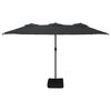 vidaXL Umbrelă de grădină cu două capete/LED-uri, negru, 449x265 cm