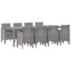 vidaXL Set de masă pentru grădină 9 pcs Alb Polipropilenă