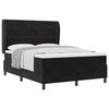 vidaXL Pat cu arcuri cu saltea cu headboard Negru 190 x 140 cm Catifea