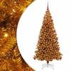 vidaXL Brad de Crăciun cu 300 LED cu suport Auriu 180 cm PET