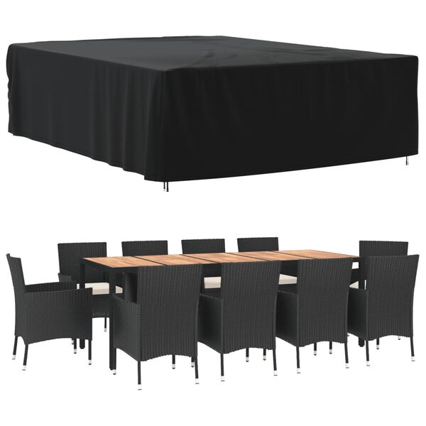 vidaXL Husă mobilier de grădină, negru, 350x260x90 cm, oxford 420D