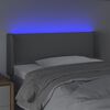 vidaXL Tăblie de pat cu LED, gri deschis, 83x16x78/88 cm, textil