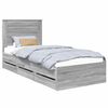 vidaXL Cadru de pat cu sertar Gri Sonoma 100 x 200 cm Lemn Ingineresc