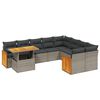 vidaXL Set mobilier de grădină cu perne, 10 piese, gri, poliratan