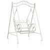 vidaXL Bancă swinging Oțel 113 x 121,5 x 168 cm Alb Antic