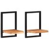 vidaXL Rafturi de perete 2 buc. 25x25x35 cm lemn masiv acacia/oțel