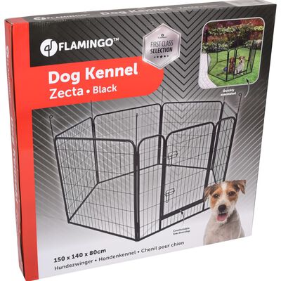 FLAMINGO Padoc pentru câini Zecta, negru, 162x140x80 cm