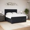 vidaXL Pat box spring cu saltea, negru, 180x200 cm, catifea