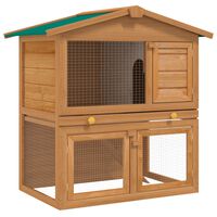 vidaXL Cușcă de exterior iepuri cușcă adăpost animale mici 3 uși lemn