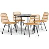 vidaXL Set mobilier de grădină, 5 piese, poliratan