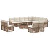 vidaXL Set de canapele pentru grădină 13 pcs Bej poliratan
