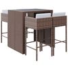 vidaXL Set mobilier bar de grădină cu perne, 5 piese, maro, poliratan