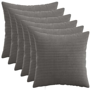 vidaXL Husă pentru pernă 6 pcs HEERLEN Gri &icirc;nchis 30 x 30 cm cord