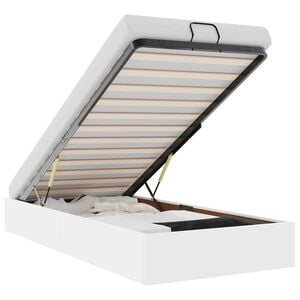 vidaXL Cadru de pat otoman fără saltea Alb 90x190 cm piele artificială