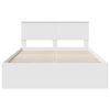 vidaXL Cadru de pat cu headboard Alb 150 x 200 cm Lemn compozit