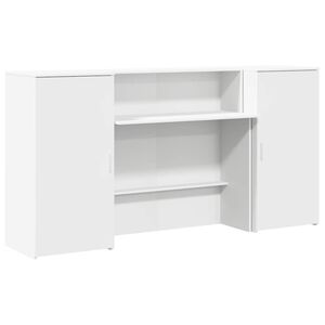 vidaXL Birou de recepție alb 200x50x103,5 cm din lemn prelucrat