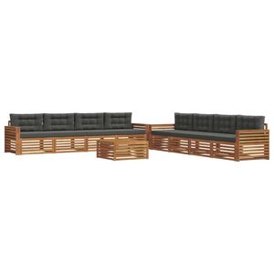 vidaXL Set de canapele de exterior cu pernă 9 pcs Natural și Antracit