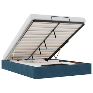 vidaXL Cadru pat otoman fără saltea Albastru &icirc;nchis 140x200 cm catifea
