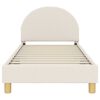 vidaXL Cadru de pat pentru copii cu spătar Crem 80 x 160 cm