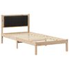 vidaXL Cadru de pat cu tăblie tapițată cu headboard Negru 90 x 200 cm