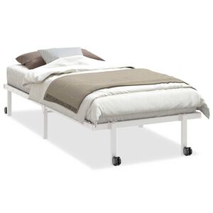 vidaXL Cadru pat fără saltea pliabil alb 90x200 cm oțel